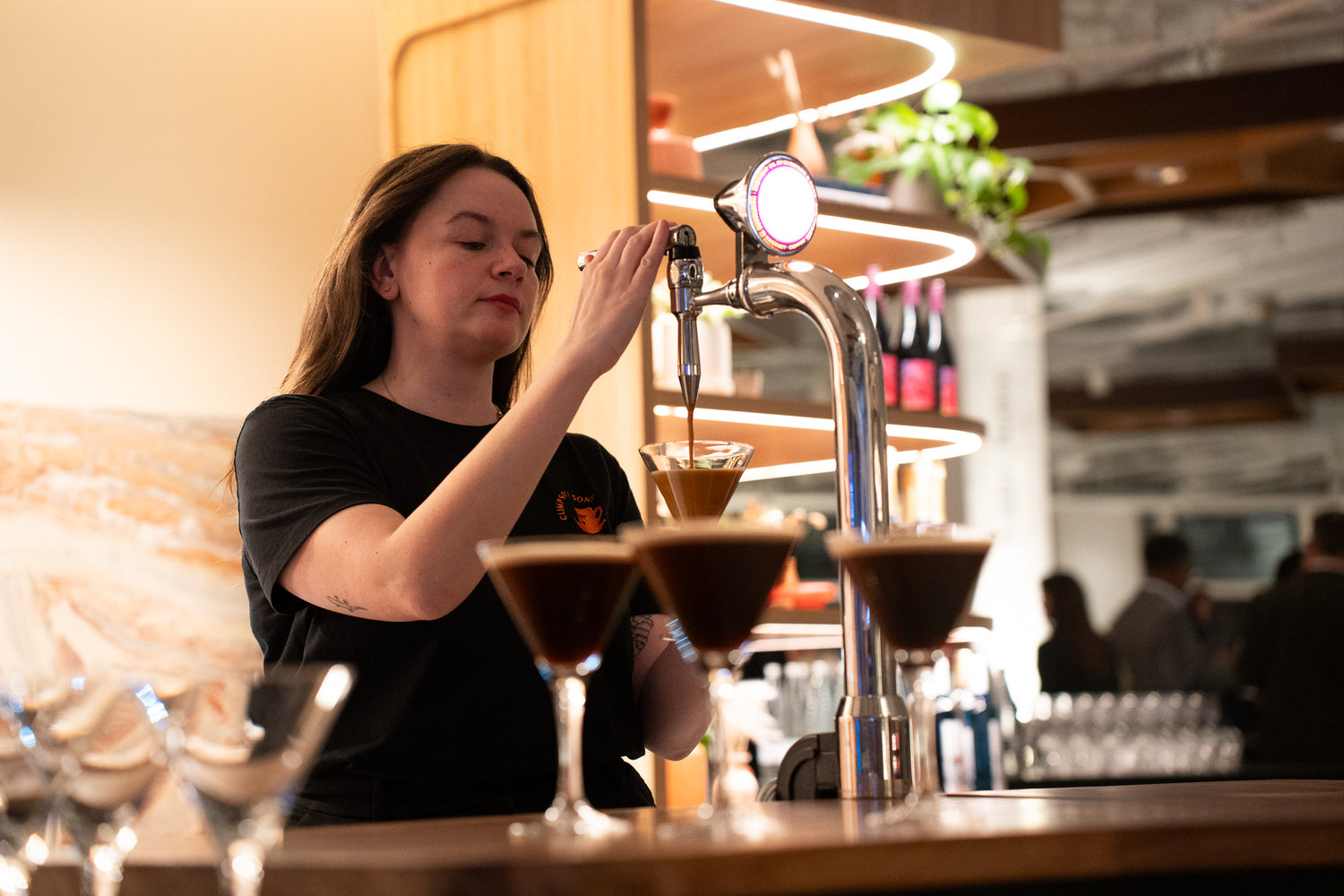 Pouring Espresso Martini