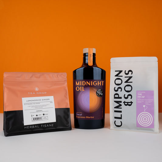 lemongrass ginger tea, espresso martini, coffee bag