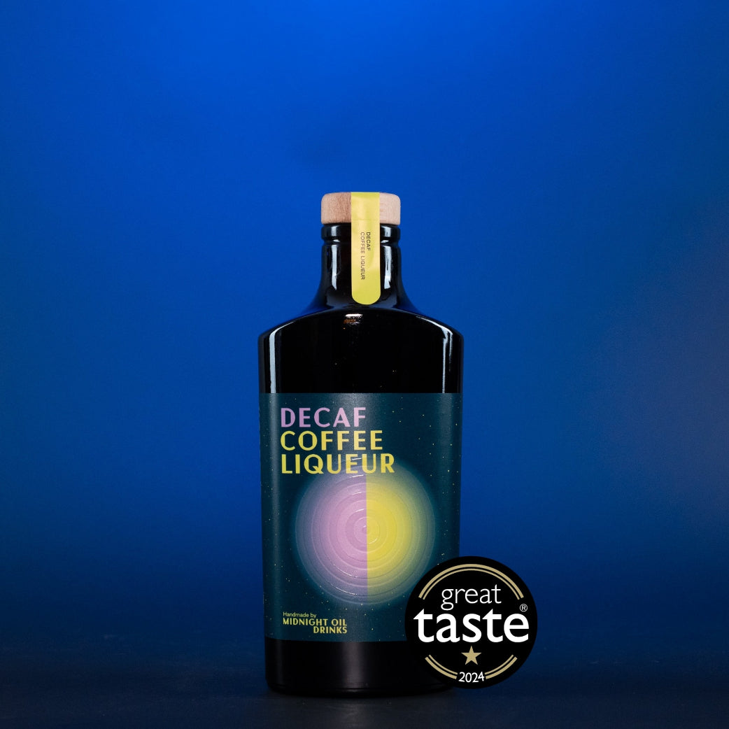 Decaf coffee liqueur