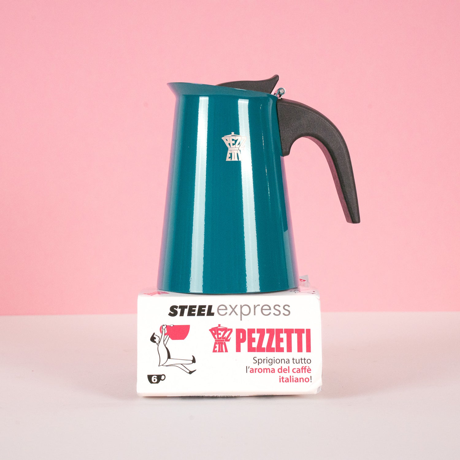 Pezzetti Steel Express Moka Pot 6 Cup