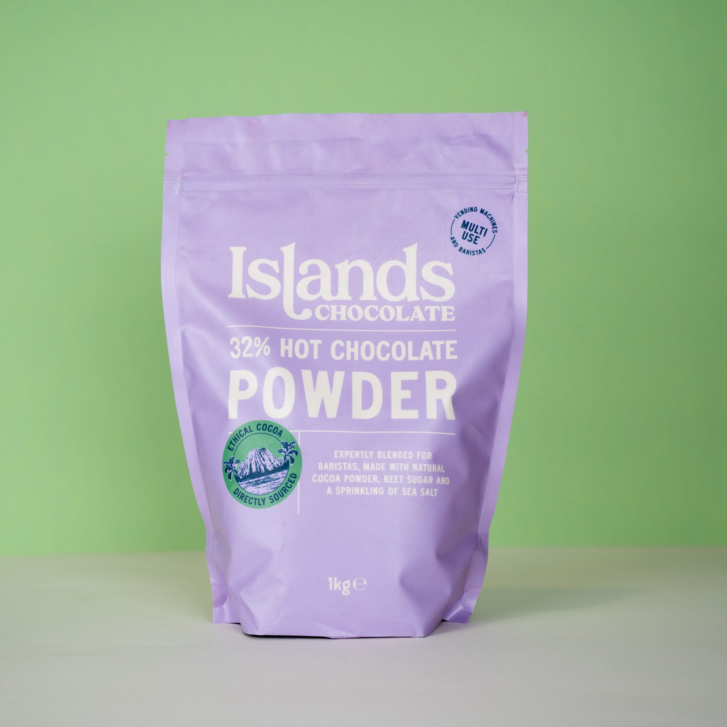 Purple bag for hot chocolate