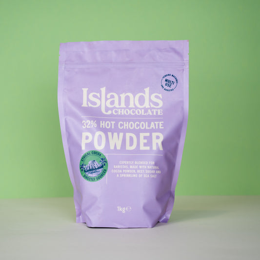 Purple bag for hot chocolate
