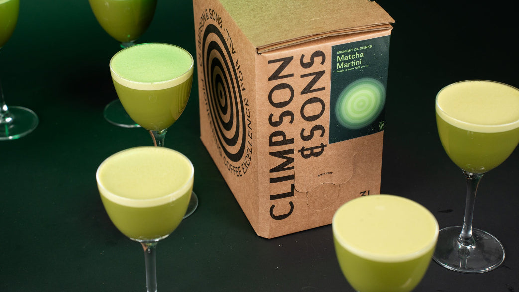 Matcha Martini glasses and Bib