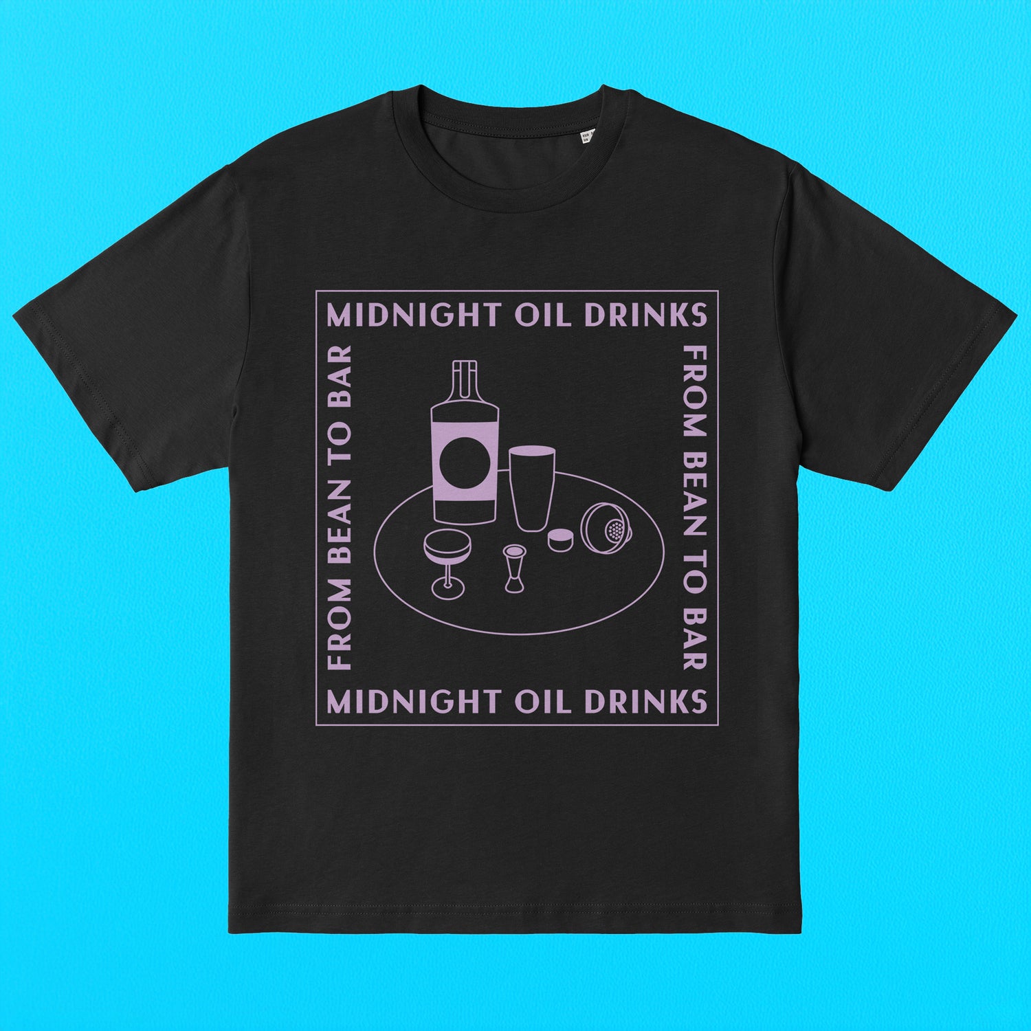 Midnight Oil T-shirt Decaf Pink Logo, Back