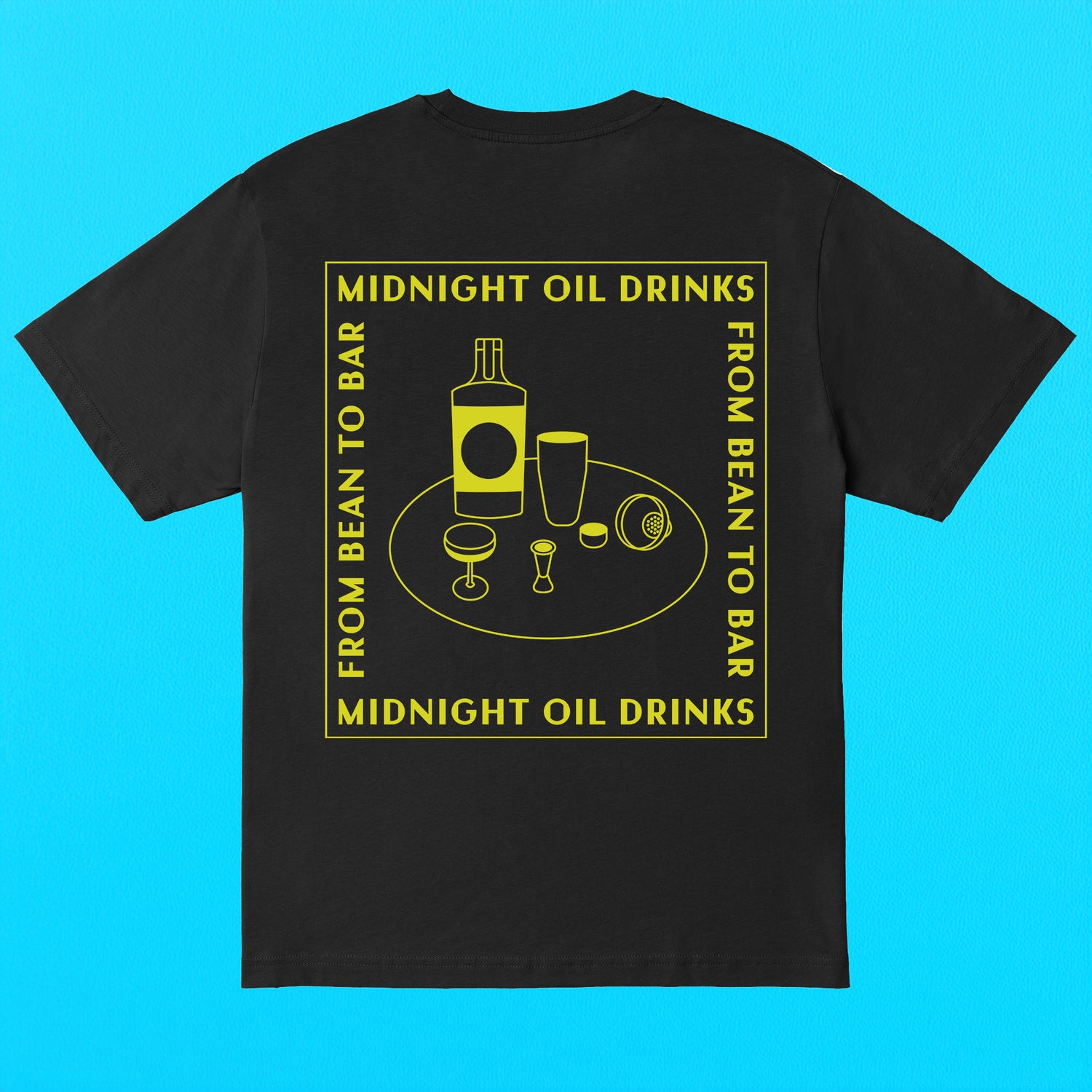 Midnight Oil T-shirt, Yellow Design, Back