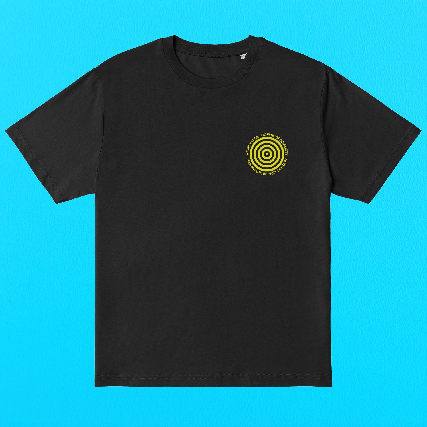 Midnight Oil T-shirt Yellow Logo, Front
